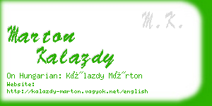 marton kalazdy business card